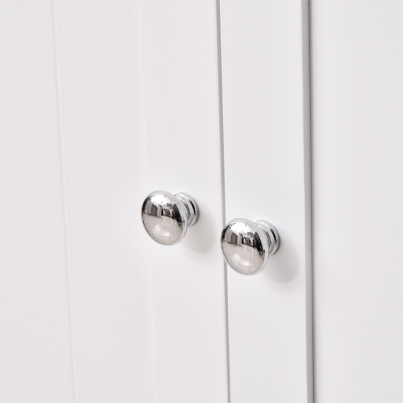 EasyComfort Mobiletto da Bagno, Mobiletto Multiuso Salvaspazio con Armadietto 2 Ripiani 2 Ante Maniglie in MDF 60 x 30 x 80cm Bianco