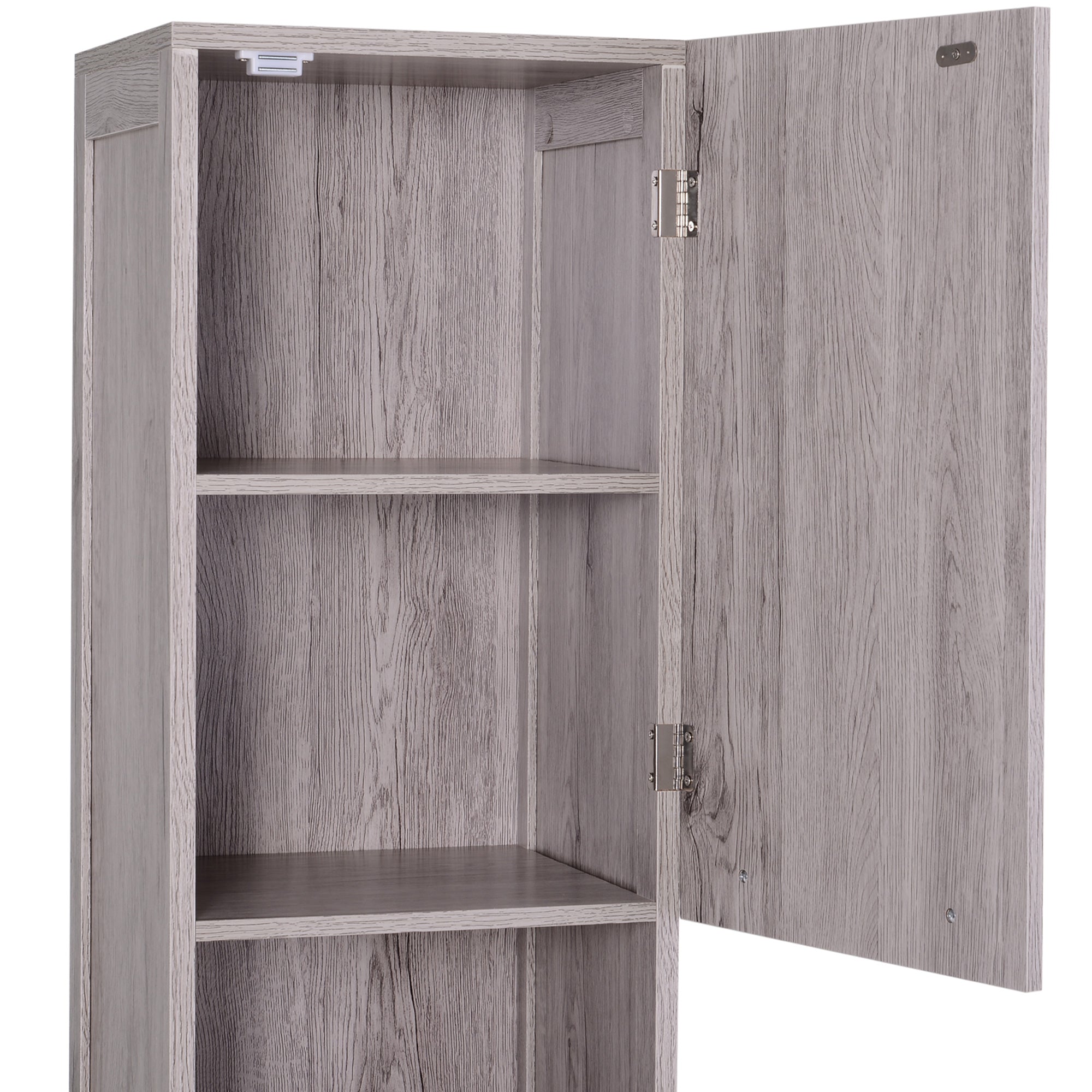 Easycomfort Colonna Bagno in MDF con 2 Armadietti e 2 Ripiani Aperti, 30x32x172.5 cm, color Legno