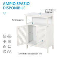Easycomfort Mobiletto da Bagno Bianco con 2 Ripiani e Armadietto in MDF, Impermeabile e Salvaspazio, 60 x 30 x 81.6cm