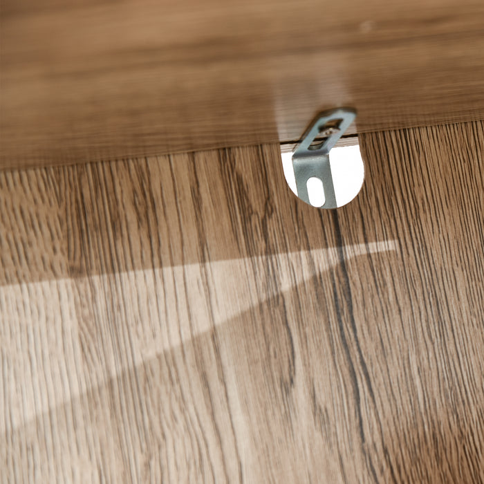 Easycomfort Mobiletto Salvaspazio per Bagno in Legno, Mobile da Bagno con 2 Armadietti e 6 Ripiani, Grigio e Rovere, Design a Torre 30 x 24 x 170cm