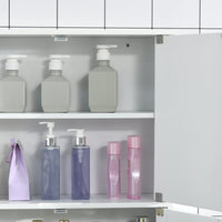 Easycomfort Mobiletto Bagno Pensile con Antine a Specchio, 55x17.5x60cm - Bianco