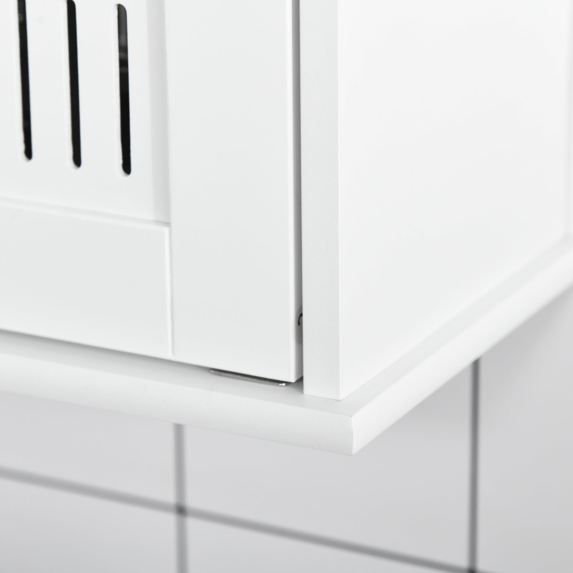 Easycomfort Mobiletto Bagno Pensile con Antine a Specchio, 55x17.5x60cm - Bianco