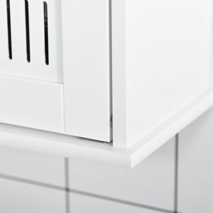 Easycomfort Mobiletto Bagno Pensile con Antine a Specchio, 55x17.5x60cm - Bianco