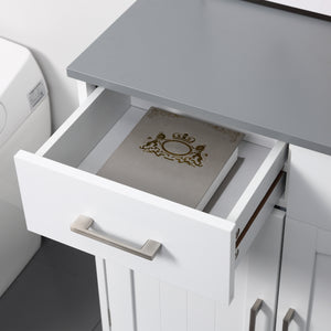 Easycomfort Mobiletto Bagno con 2 Ante, 2 Cassetti e Ripiano Regolabile, in MDF, 68x33x76cm