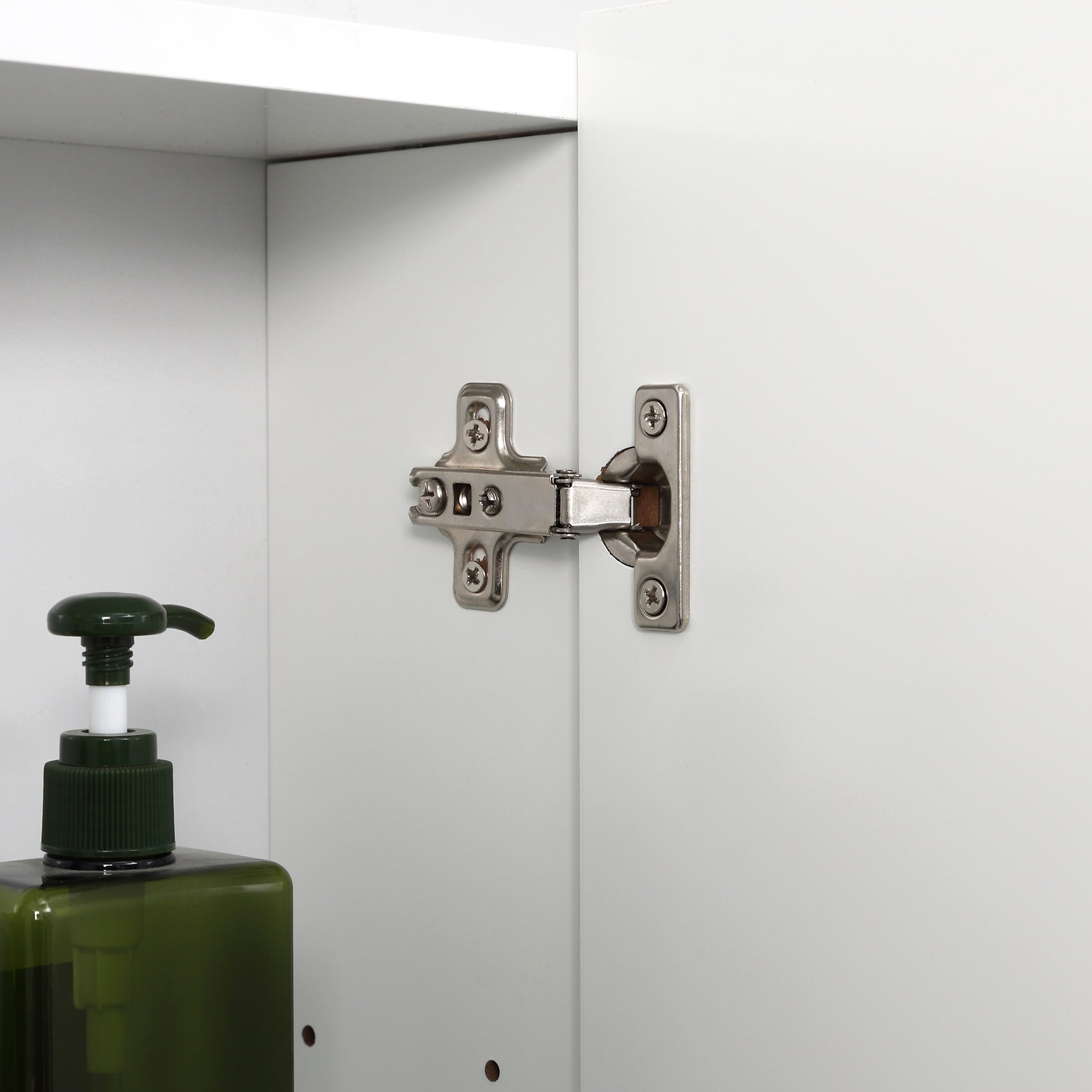 EASYCOMFORT Armadietto Bagno con 3 Ante Specchiate e Ripiani Regolabili, 70x15x60cm, Bianco