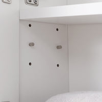 EasyComfort Armadietto Specchiera Bagno, Mobiletto Bagno Pensile con Fissaggio a Muro, 54x15x55cm, Bianco