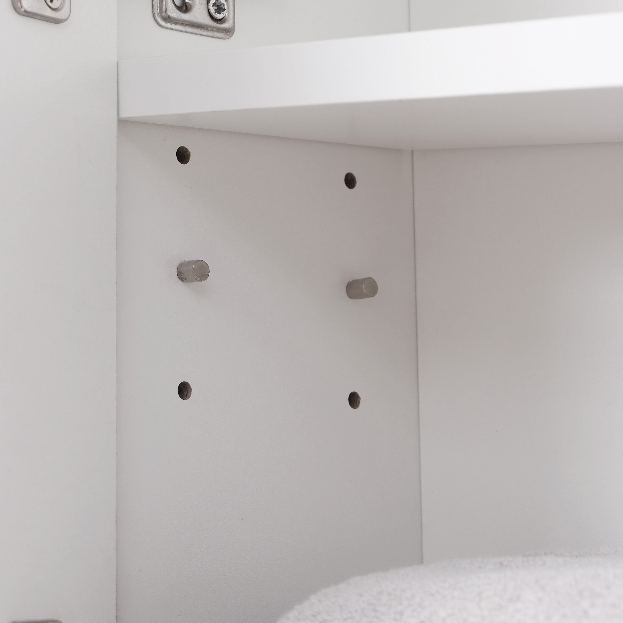 EasyComfort Armadietto Specchiera Bagno, Mobiletto Bagno Pensile con Fissaggio a Muro, 54x15x55cm, Bianco