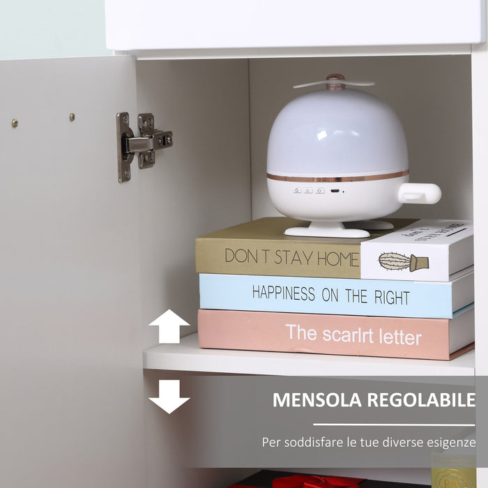 EasyComfort Mobile Bagno in Legno con Cassetto e Armadietto 1 Anta con Mensole, 35x30x77.5cm