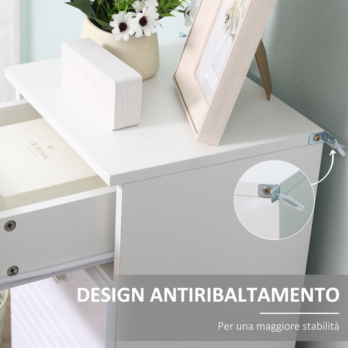 EasyComfort Mobile Bagno in Legno con Cassetto e Armadietto 1 Anta con Mensole, 35x30x77.5cm