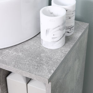 Easycomfort Mobiletto Sottolavandino con Intaglio a U e 6 Ripiani in Legno, 60x30x68cm - Bianco, Grigio