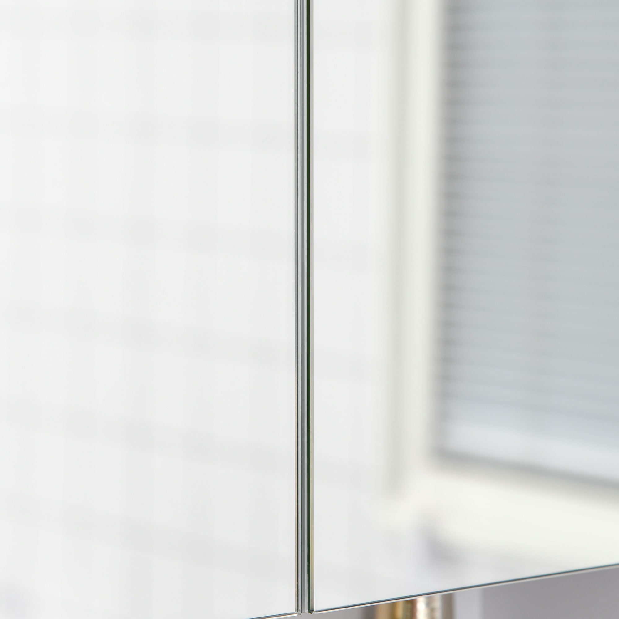 EASYCOMFORT  Armadietto a Specchio Rettangolare con Credenze e Ripiano Regolabile, 60x15x75cm