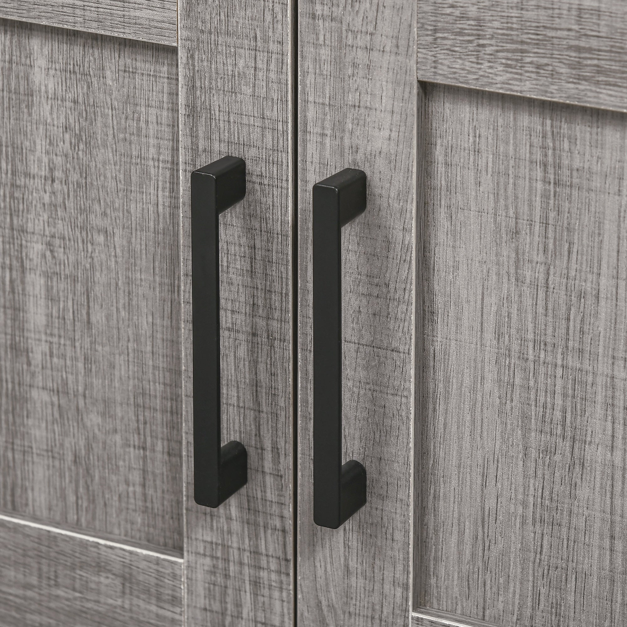 Easycomfort Mobile Sottolavabo con Armadietto a 2 Ante e Ripiani in Legno 60x30x60cm, Grigio