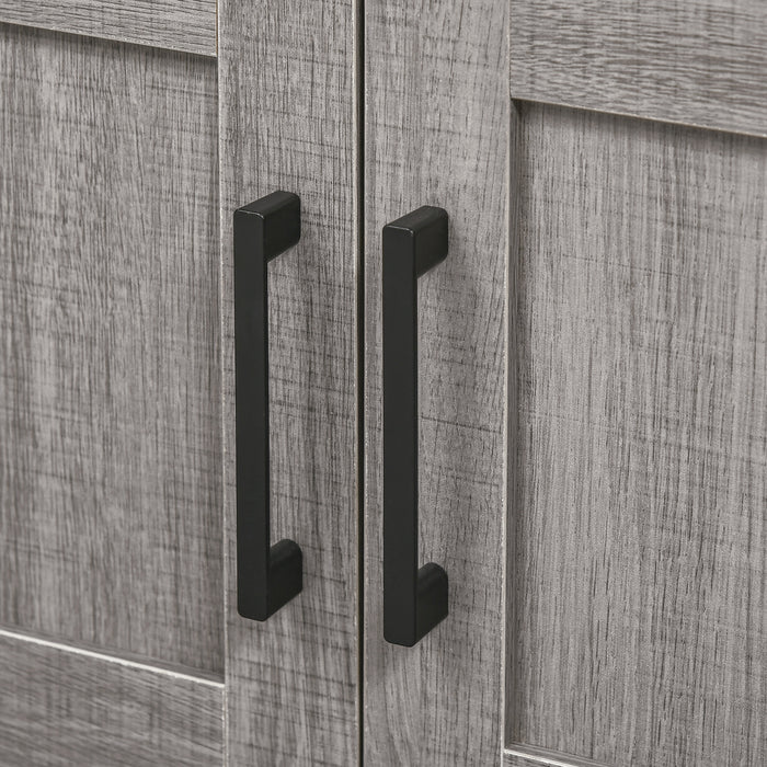 Easycomfort Mobile Sottolavabo con Armadietto a 2 Ante e Ripiani in Legno 60x30x60cm, Grigio