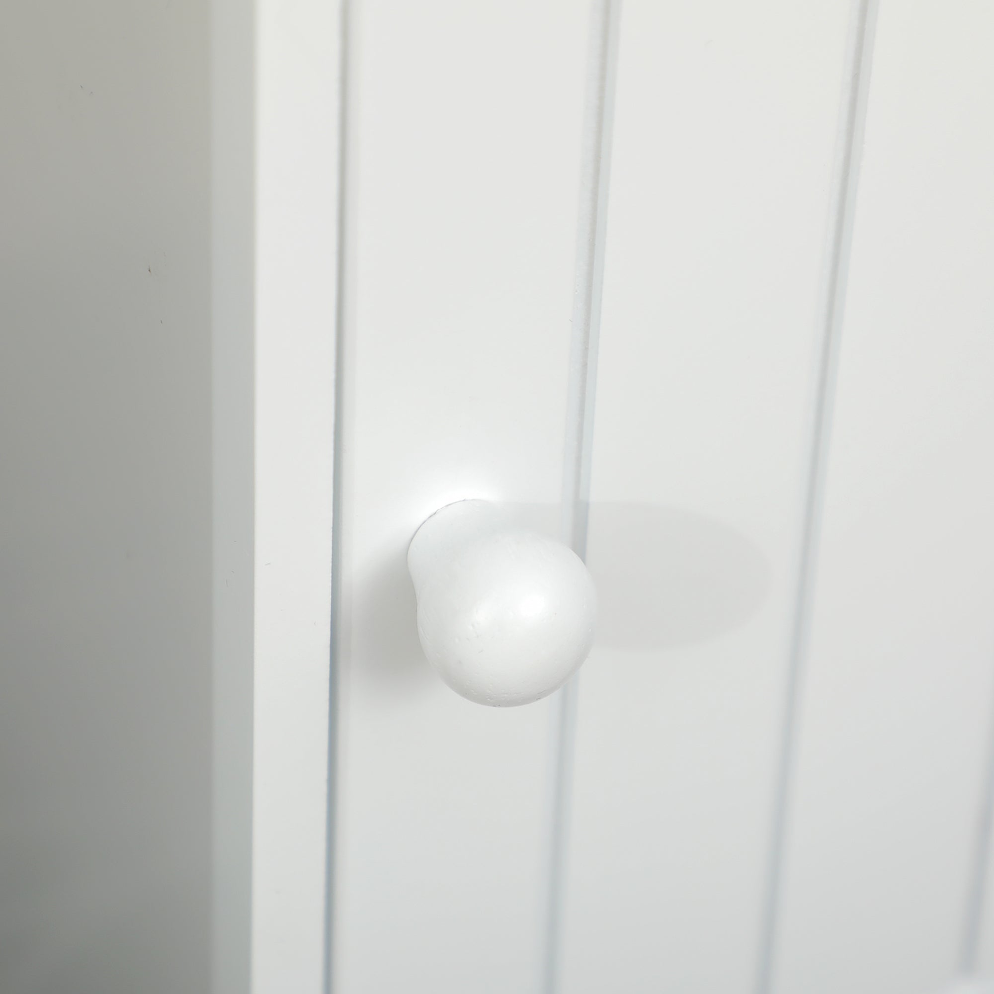 EasyComfort Mobiletto da Bagno in MDF Bianco con Armadietto e Spazio per Carta Igienica, 19x15x56 cm