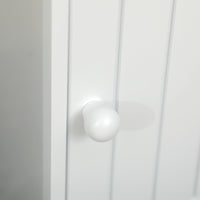 EasyComfort Mobiletto da Bagno in MDF Bianco con Armadietto e Spazio per Carta Igienica, 19x15x56 cm