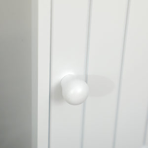 EasyComfort Mobiletto da Bagno in MDF Bianco con Armadietto e Spazio per Carta Igienica, 19x15x56 cm