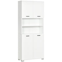 EasyComfort Mobile Bagno in Truciolato Bianco con 2 Armadietti con Ante e 2 Ripiani Aperti, 80x33.5x190 cm