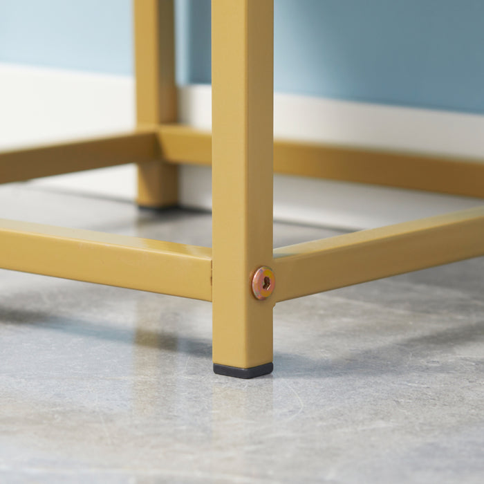 Easycomfort Mobile Colonna Bagno con Cassetto, Armadietto e Ripiano in Legno e Metallo, 30x30x105cm, Bianco