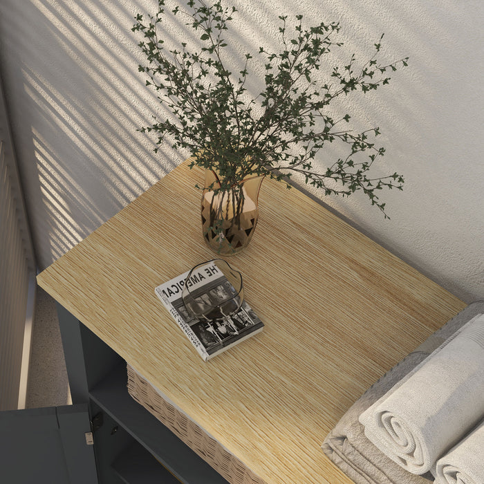 Easycomfort Mobiletto Bagno a 3 Ripiani in MDF e Truciolato con Ripiano Interno Regolabile, 60x30x80.5 cm