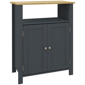 Easycomfort Mobiletto Bagno a 3 Ripiani in MDF e Truciolato con Ripiano Interno Regolabile, 60x30x80.5 cm