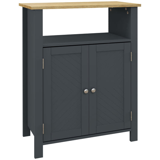 Easycomfort Mobiletto Bagno a 3 Ripiani in MDF e Truciolato con Ripiano Interno Regolabile, 60x30x80.5 cm