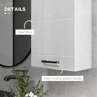 Easycomfort Mobiletto Bagno in MDF a Muro con 3 Ripiani e Ripiano Superiore Regolabile, 37x22.5x70 cm, Bianco