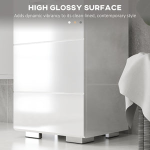 Easycomfort Colonna Bagno in MDF con Ripiano Aperto, Cassetto e Armadietto Chiuso, 37x32.5x170 cm, Bianco