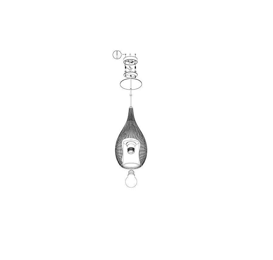 Lampadario da Soffitto a Sospensione Regolabile Design Moderno per Lampadina E27 bianco Nero