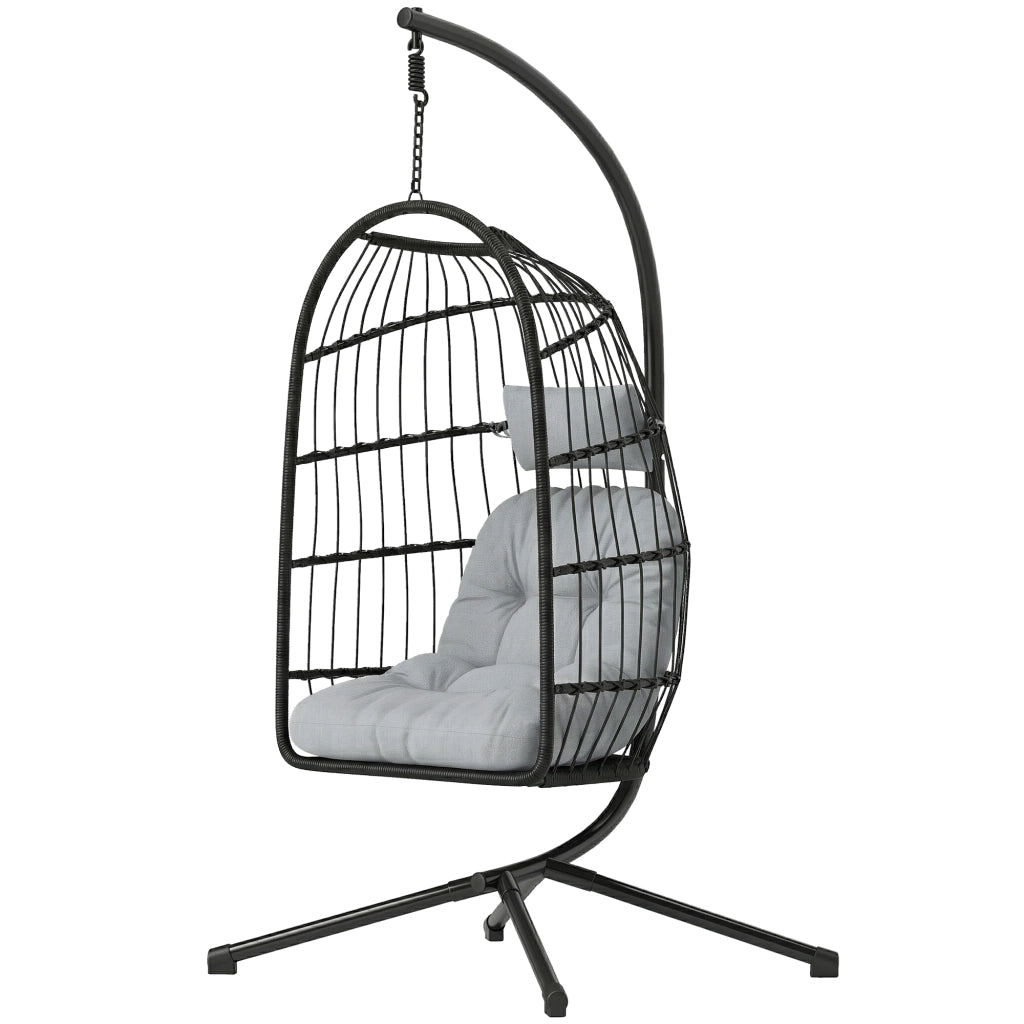 Sedia Huevo Sospesa ¨C zephmum ¨C Grigio Chiaro con Cuscino e Supporto