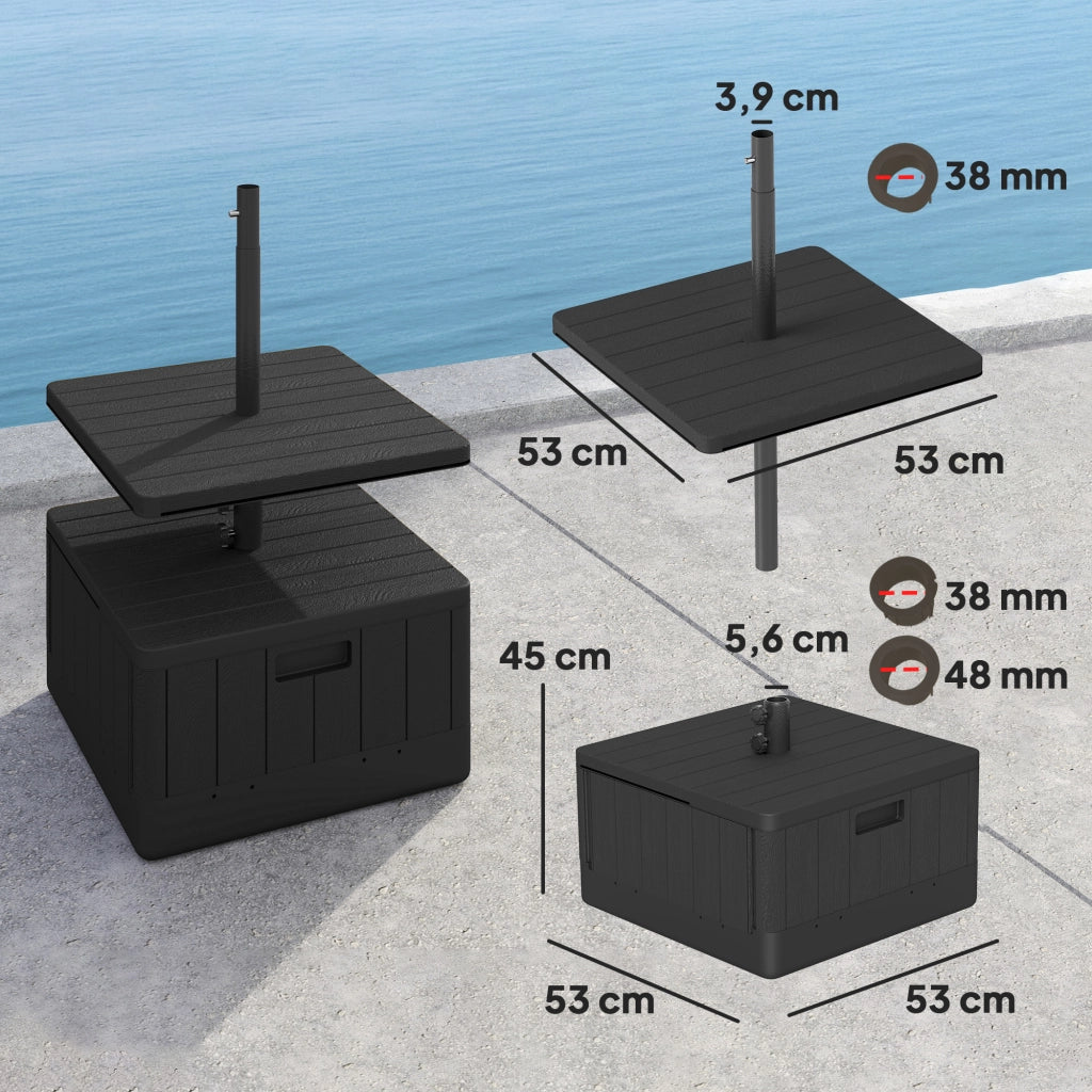 Base per ombrellone con piano ¨C zephmum ¨C nero plastica