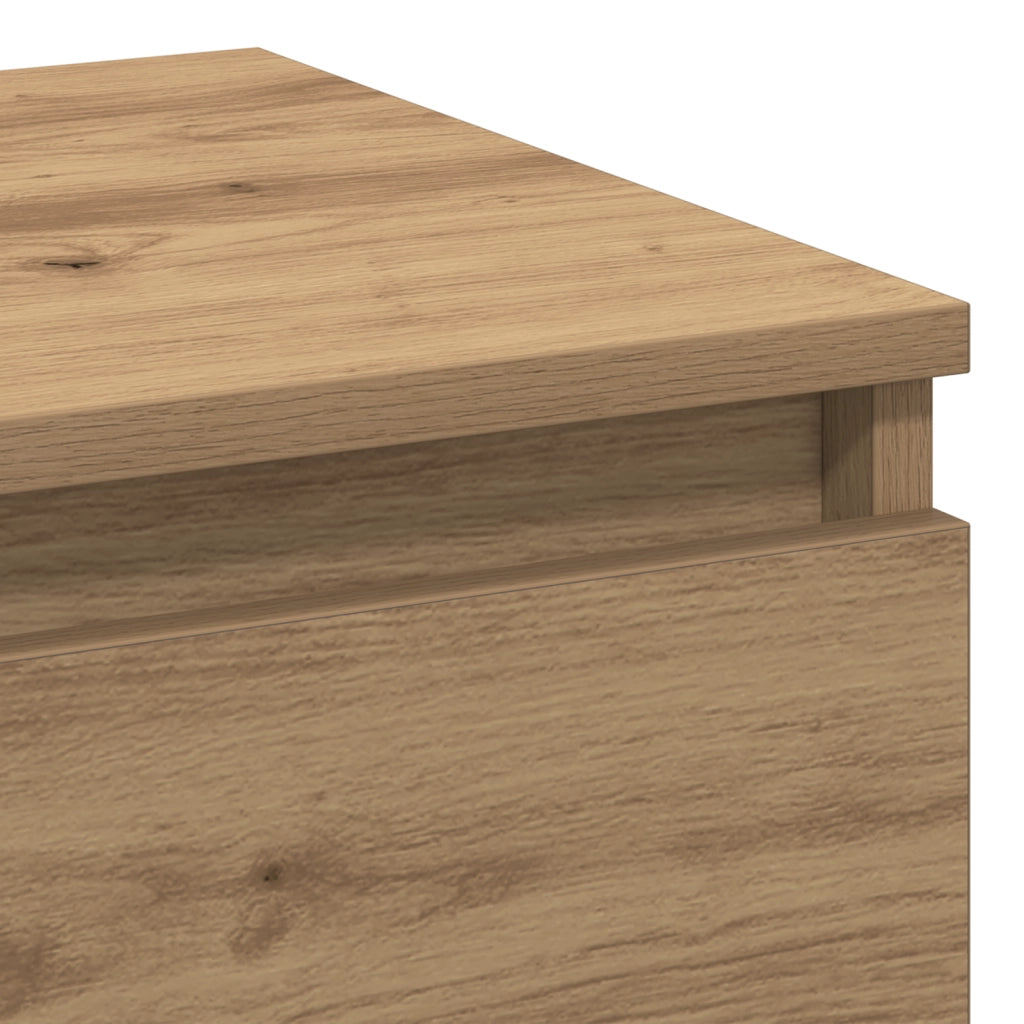Comodini 2 pezzi Rovere Artigianale 40x35x50 cm Legno Ingegnerizzato