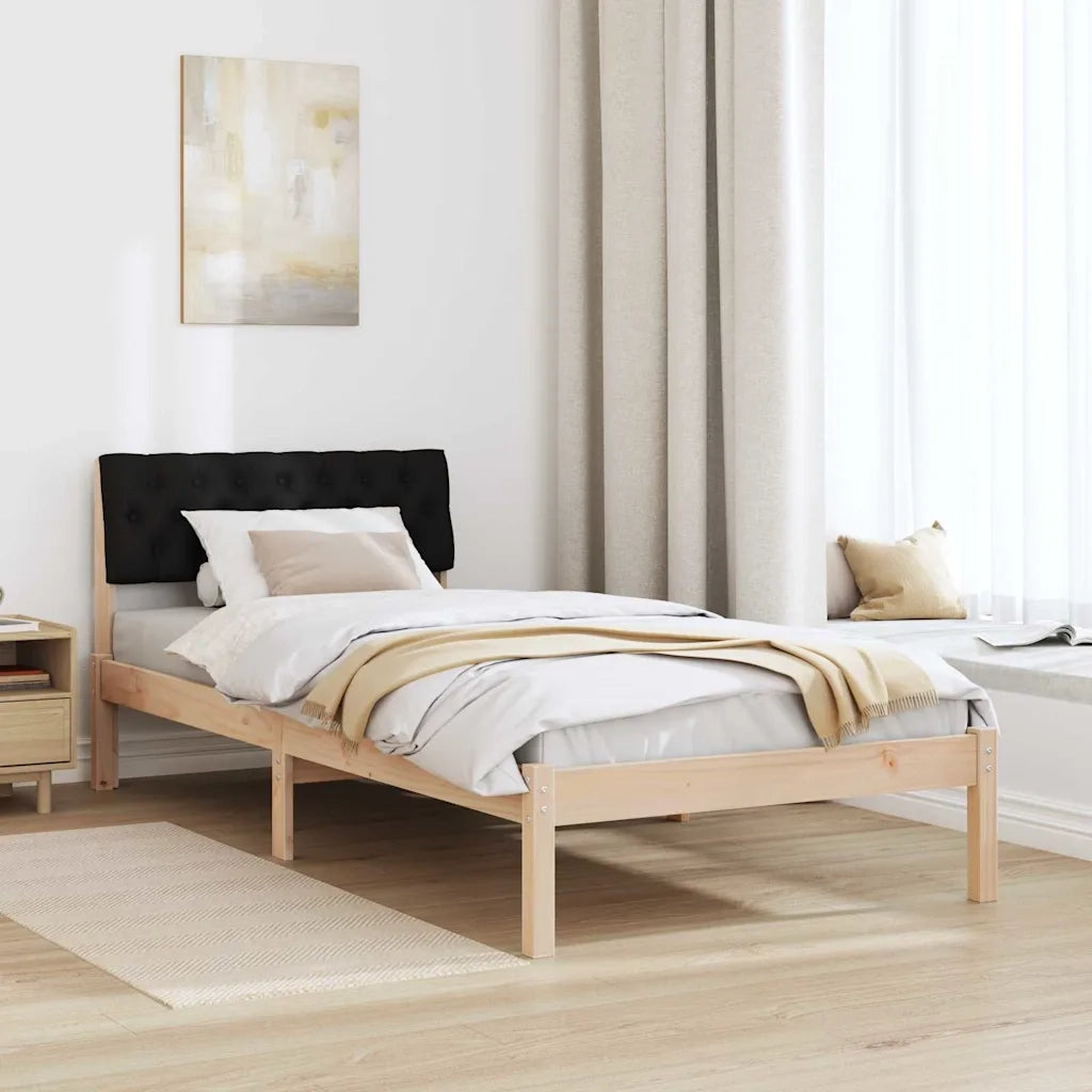Struttura del Letto con testiera Marrone e nero 90 x 200 cm 878636
