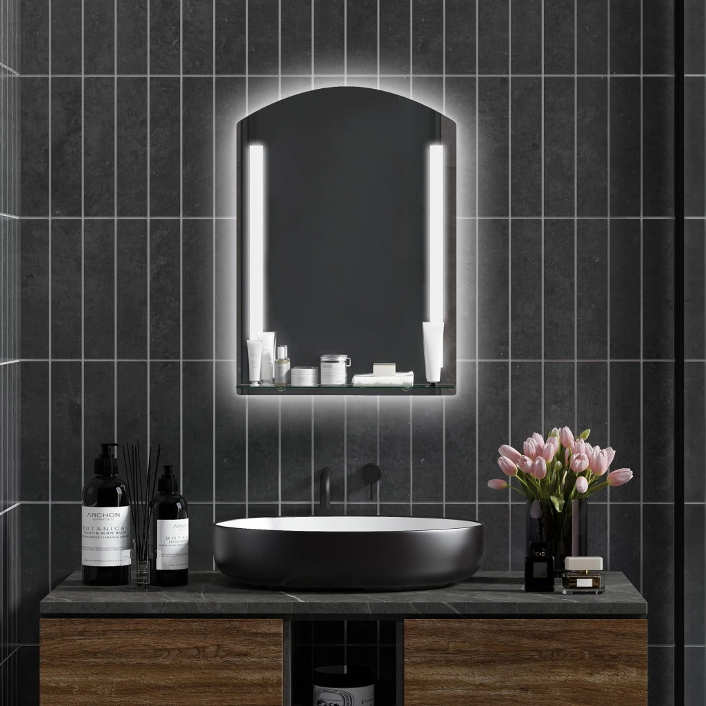 Specchio Bagno con Luce LED ¨C zephmum ¨C 70x50 cm Bianco