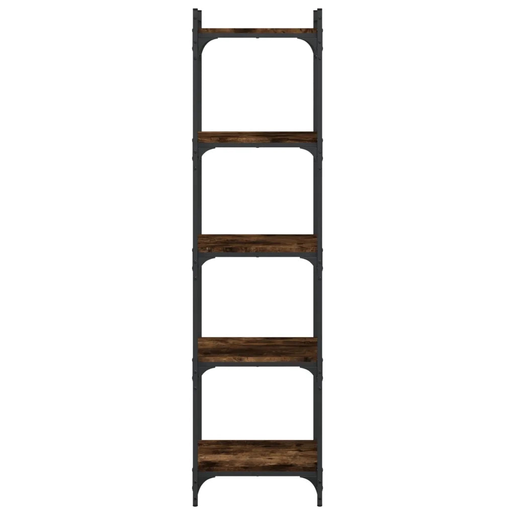 Libreria a 5 Ripiani Rovere Fumo 40x30x154 cm Legno Multistrato