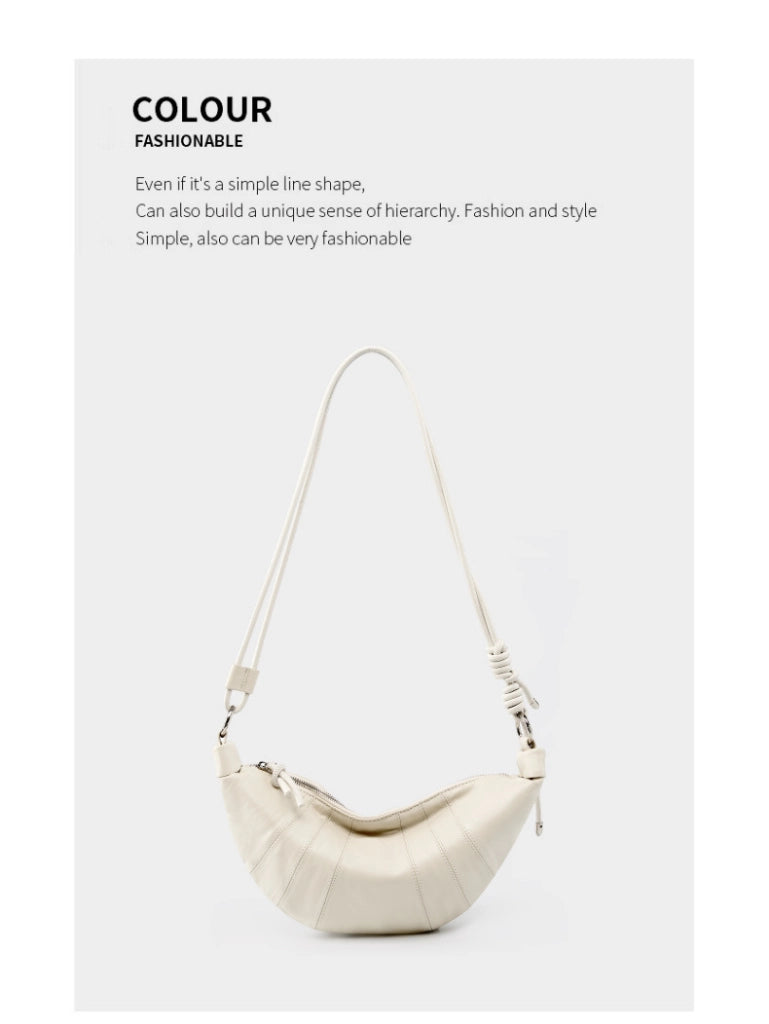 Borsa a tracolla da donna in vera pelle, colore bianco.
