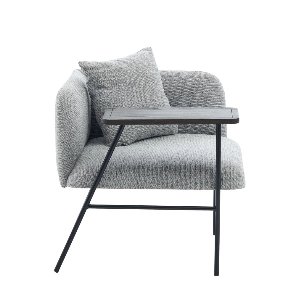 Poltrona con Poggiapiedi e Tavolino ¨C MINIMAL ¨C Tessuto, Grigio