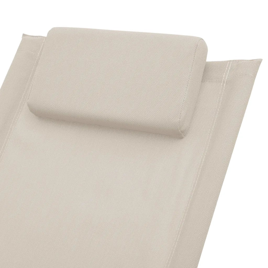 Lettino Prendisole per Bambini in Acciaio Crema 47794