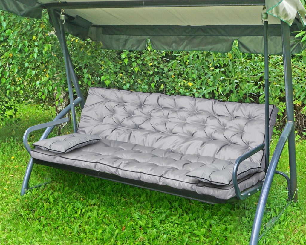 AIO FACTORY 150x60x50 cm Set da giardino impermeabile con cuscino grigio