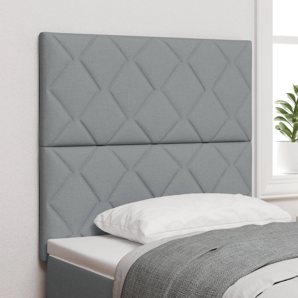 Testata LED  Design a Blocchi Diamante Grigio Chiaro 100 cm Tessuto
