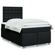 Giroletto a Molle con Materasso Nero 120x200 cm in Tessuto