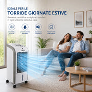 Raffrescatore Aria 80W 4LT Ventilatore Umidificatore con Telecomando