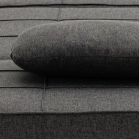 Pouf Letto Poltrona Schienale Reclinabile 95x179x78 cm in Tessuto Effetto Lino Grigio