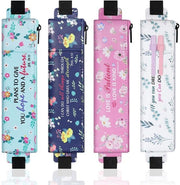 Etui per notebook, 4 pezzi, con cinturino regolabile e tasca, in PU, con tasca per penna e cinturino per portafoglio, per studenti, regalo