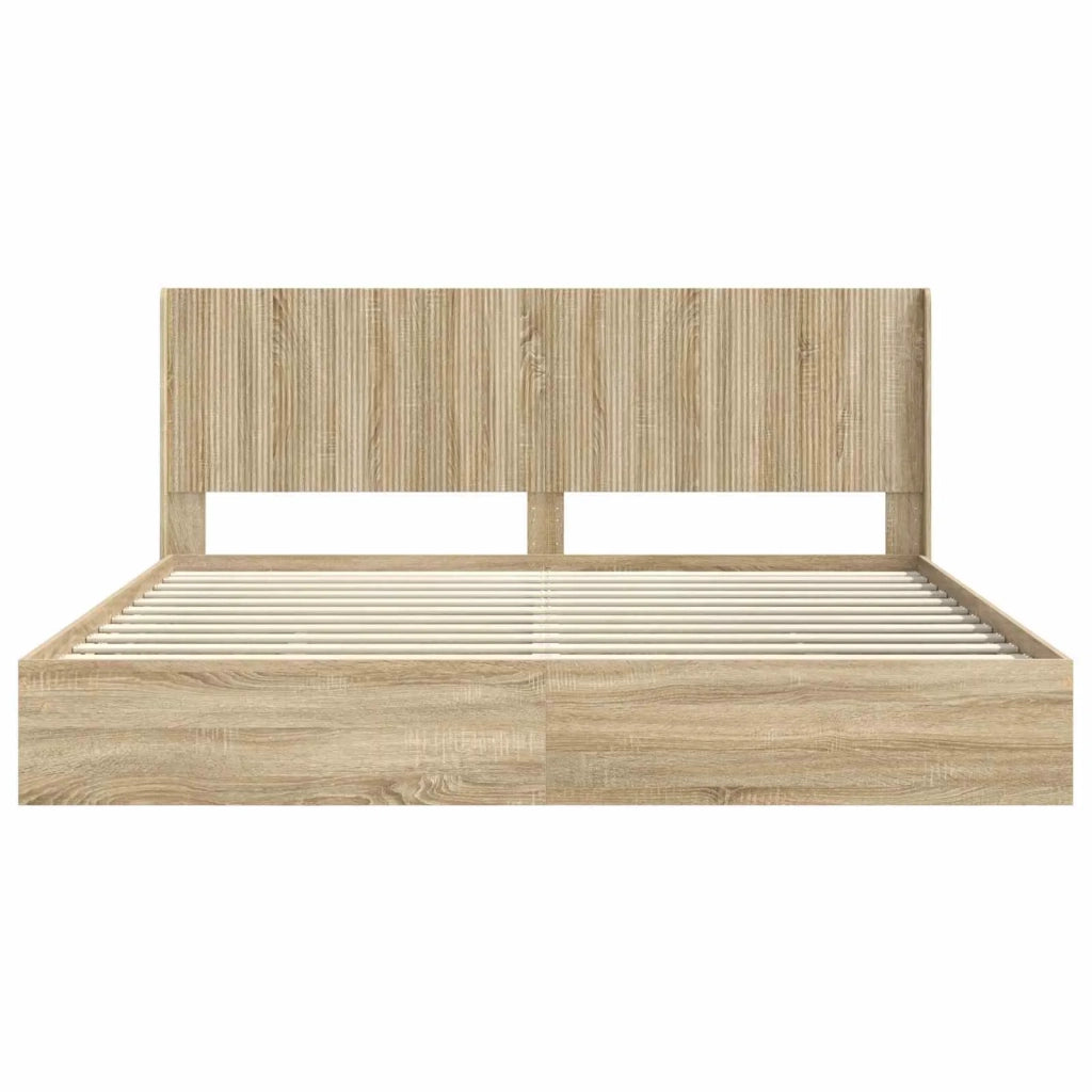Struttura del letto con stoccaggio e testata Rovere Sonoma 3414003