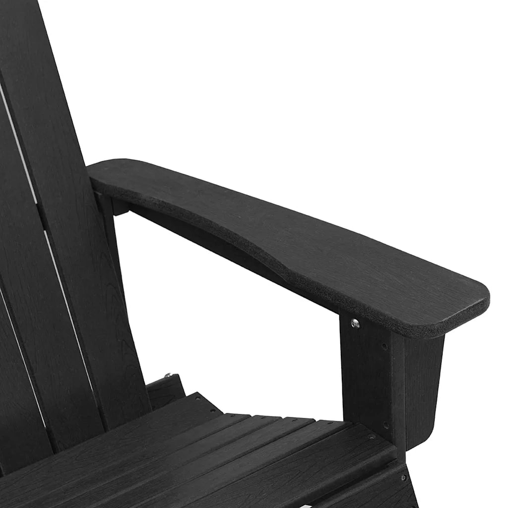 Poltrona a dondolo-Sedia a dondolo Adirondack Nero HDPE