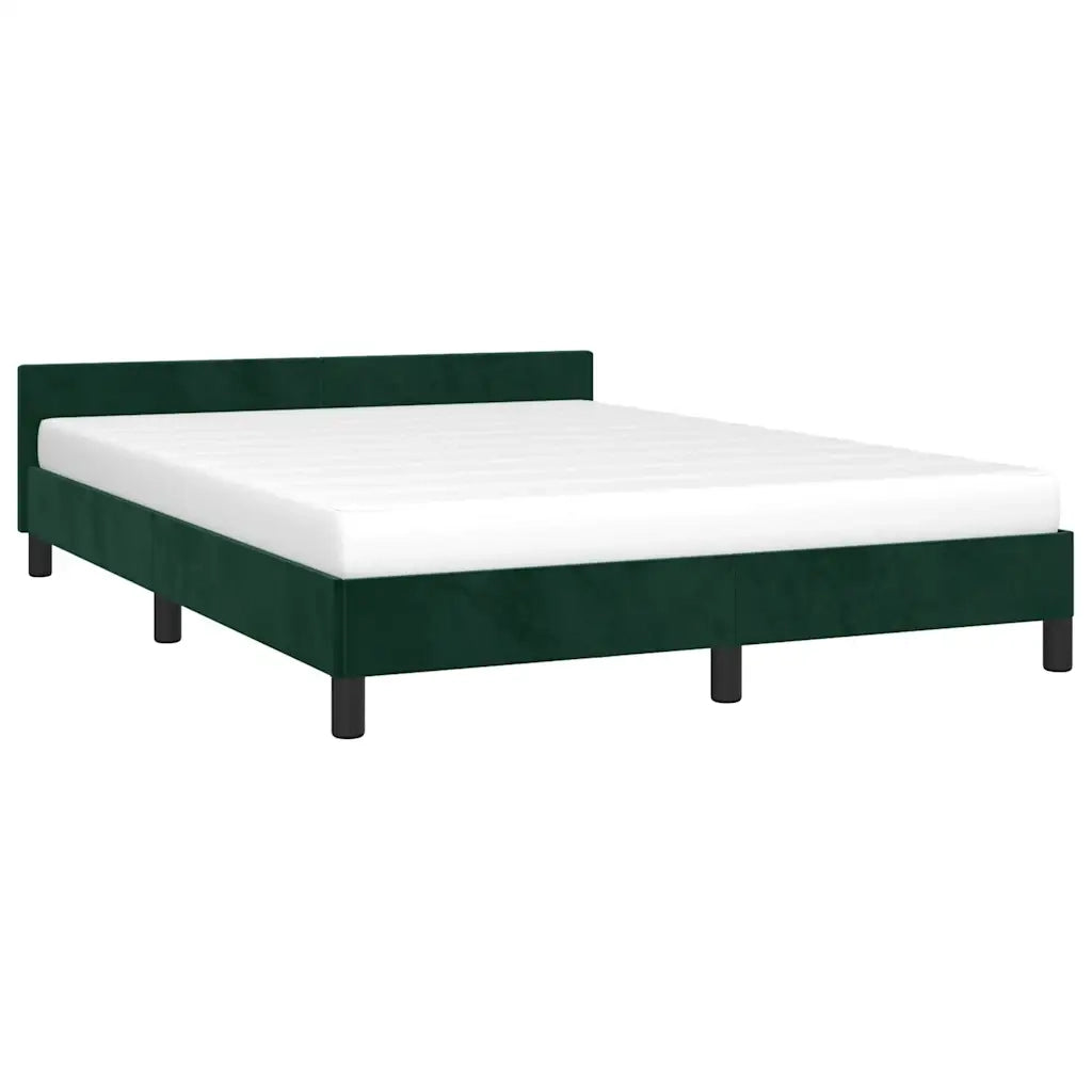 Giroletto senza Materasso Verde Scuro 140x200 cm in Velluto 347576