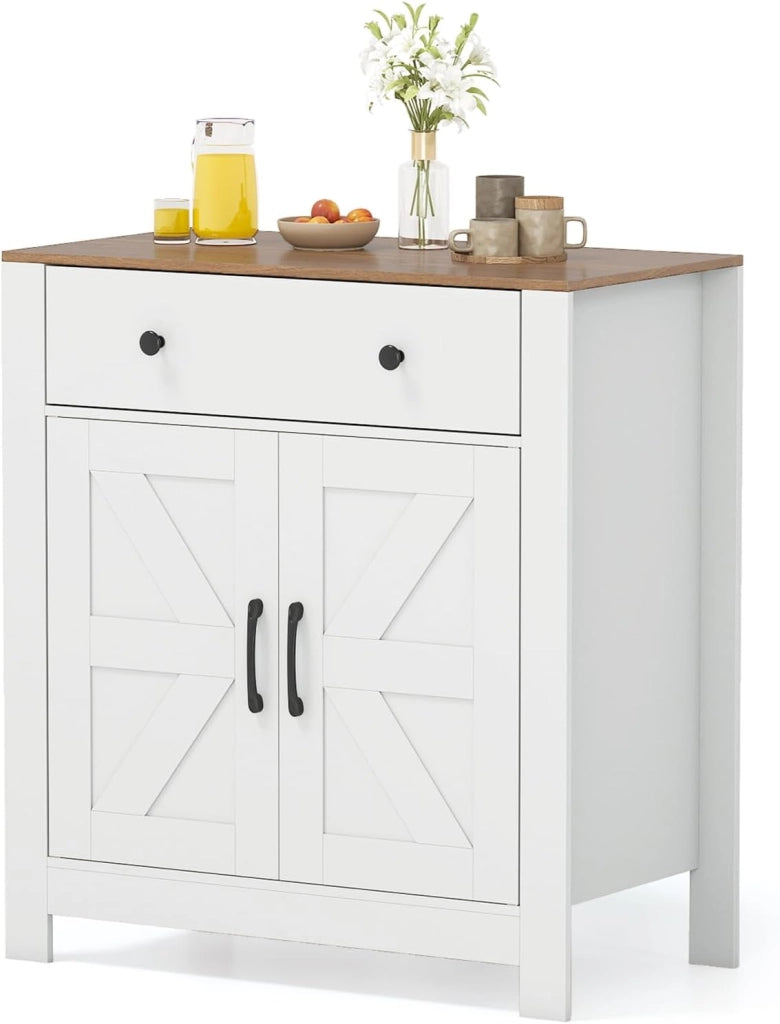 Credenza da Cucina, Armadio con Cassetto, 2 Ante e Ripiano Regolabile, Mobili Multifunzionali per Sala da Pranzo e Cucina, 76 x 40 x 85 cm