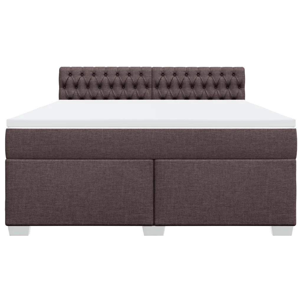 Giroletto a Molle con Materasso Marrone Scuro 180x200cm Tessuto
