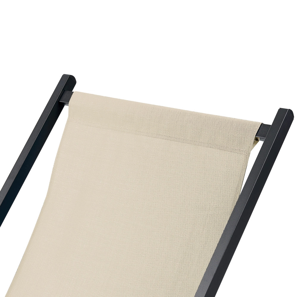 Sedia a sdraio pieghevole e reclinabile per esterno beige piscina terrazzo giardino