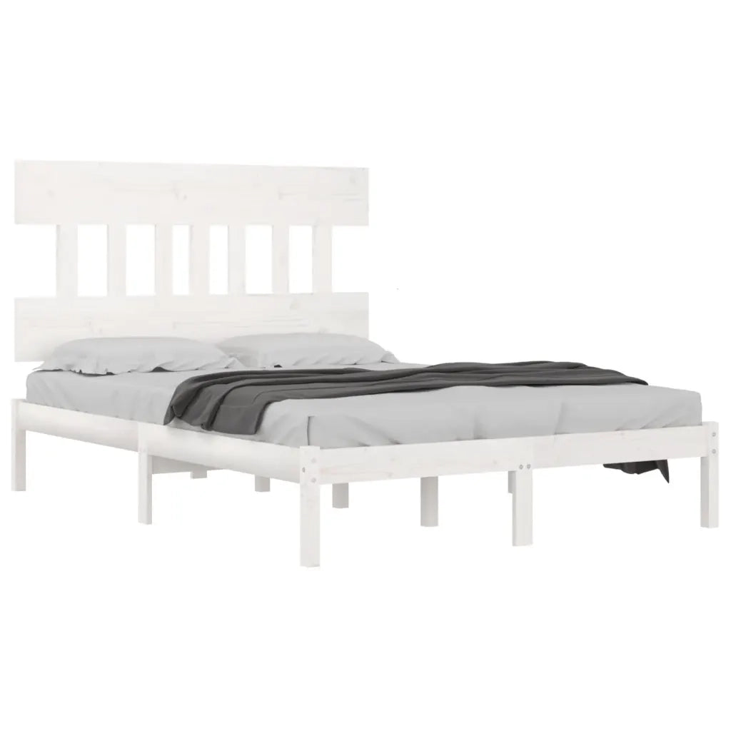 Giroletto-Struttura Letto Bianco in Legno Massello 140x190 cm 998500